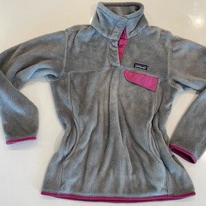 Patagonia Gray Fleece with Pink Trim